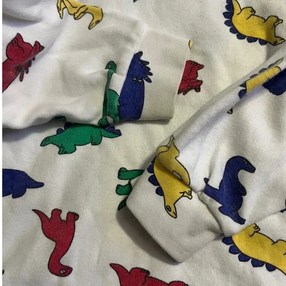 Vintage Driving Force Kids Dinosaur Print Turtleneck Shirt White Cotton Size 5** - Picture 10 of 12